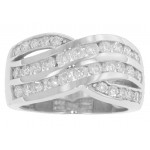 2.50 ct Ladies Round Cut Diamond Anniversary Ring In Two Row Channel Setting