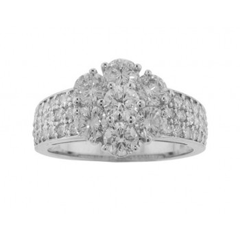 2.30 Ct. TW Ladies Round Diamond Cluster Anniversary Ring