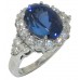 9.12 CT. TW Oval Cut Tansanite In Diamond Halo Accented 14 KT Ring