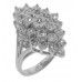 3.00 ct. TW Round Cut Diamond Anniversary Cluster White Gold Ring F VS2 Clarity