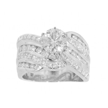 3.27 ct. TW Round Cut Diamond Engagement Ring Channel Setting