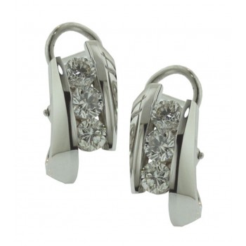 1.50 ct TW Ladie's Round Diamond Huggy Earrings In F Color VS2 In Clarity