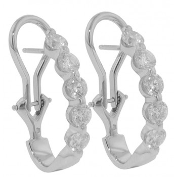 1.60 Ct. TW Round Diamond Huggie Earrings With Omega Clip Backs