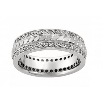 1.65 CT. TW Round Cut Diamond Eternity Weding Band Ring