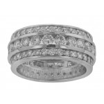 6.00 ct Round Cut Diamond Eternity Wedding Band Ring In 14 kt  White Gold