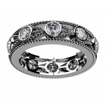 2.00 Ct. TW Round Diamond Eternity Wedding Band in 14 kt Miligrain Accented Ring