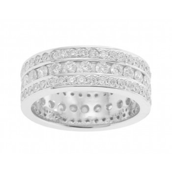 5.00 Ct Ladies Round Cut Diamond Eternity Wedding Band Ring 14 kt White Gold