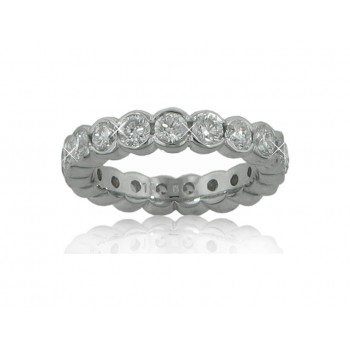 2.50 Ct. TW Round Diamond Eternity Wedding Band Ring in Bezel Setting