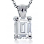 0.56 ct Emerald Cut Diamond Solitaire Diamond Pendant High Quality Diamond