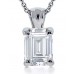 0.90 ct Emerald Cut Diamond Solitaire Pendant Necklace With 16 inch Chain