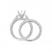 2.40 ct Ladies Pave Set Diamond Cut Diamond Semi Mout Engagement Ring Set