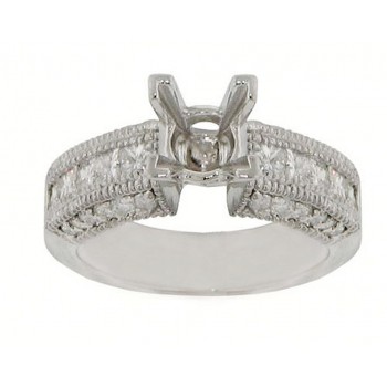 1.25 ct Ladies Round Cut Diamond Semi Mounting Ring
