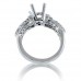 1.10 Ct. TW Round and Baguette Cut Diamond Engagement Semi Mounting