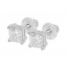 0.96 ct Princess Cut Diamond Stud Earrings in White Gold Screw Back