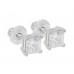 0.96 ct Princess Cut Diamond Stud Earrings in White Gold Screw Back