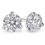 2.10 ct Ladies Round Cut Diamond Martini Stud Earrings Push Back in Silver